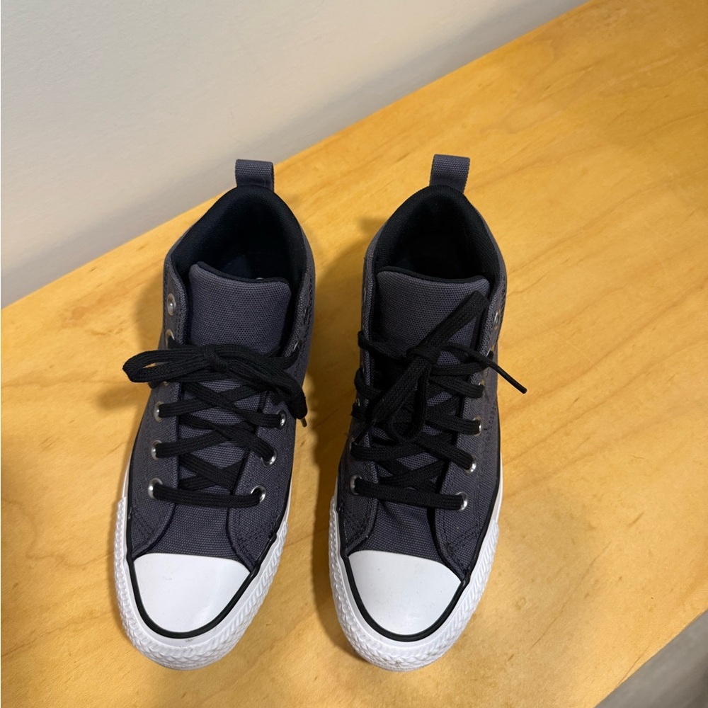 Converse Charcoal and White Mid Top Sneakers (fits women 7.5) - Picture 4 of 4